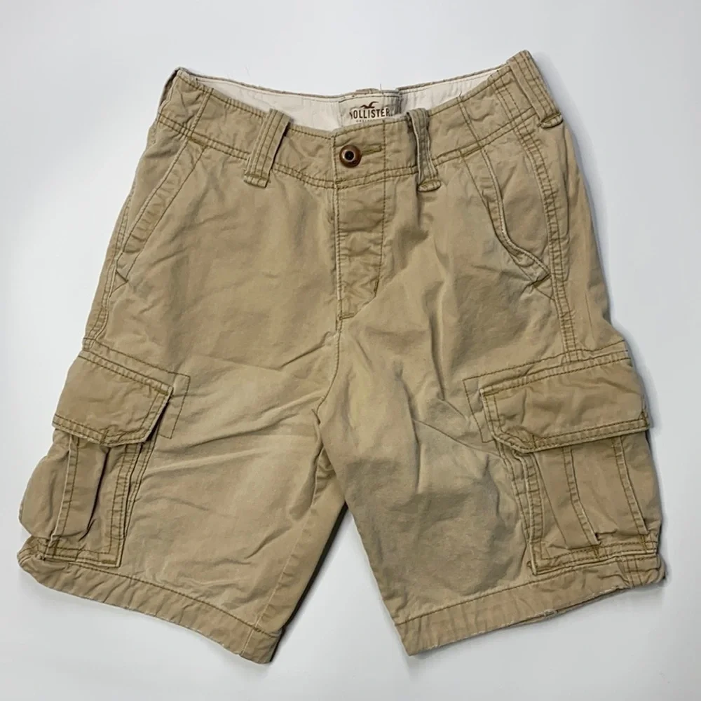 Hollister Tan Button Fly Cargo Shorts Size 28